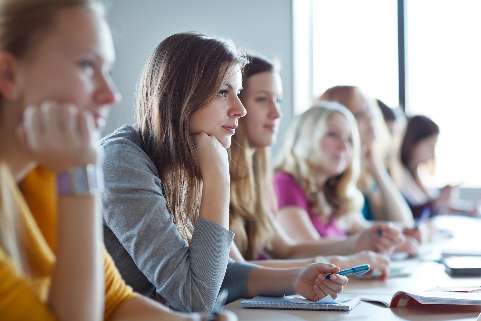Students following a training session